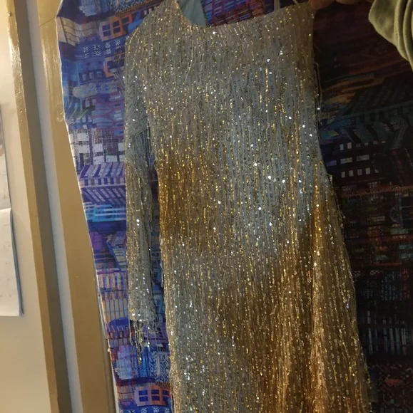 sequin mini dress ;NUDE - Picture 7 of 7